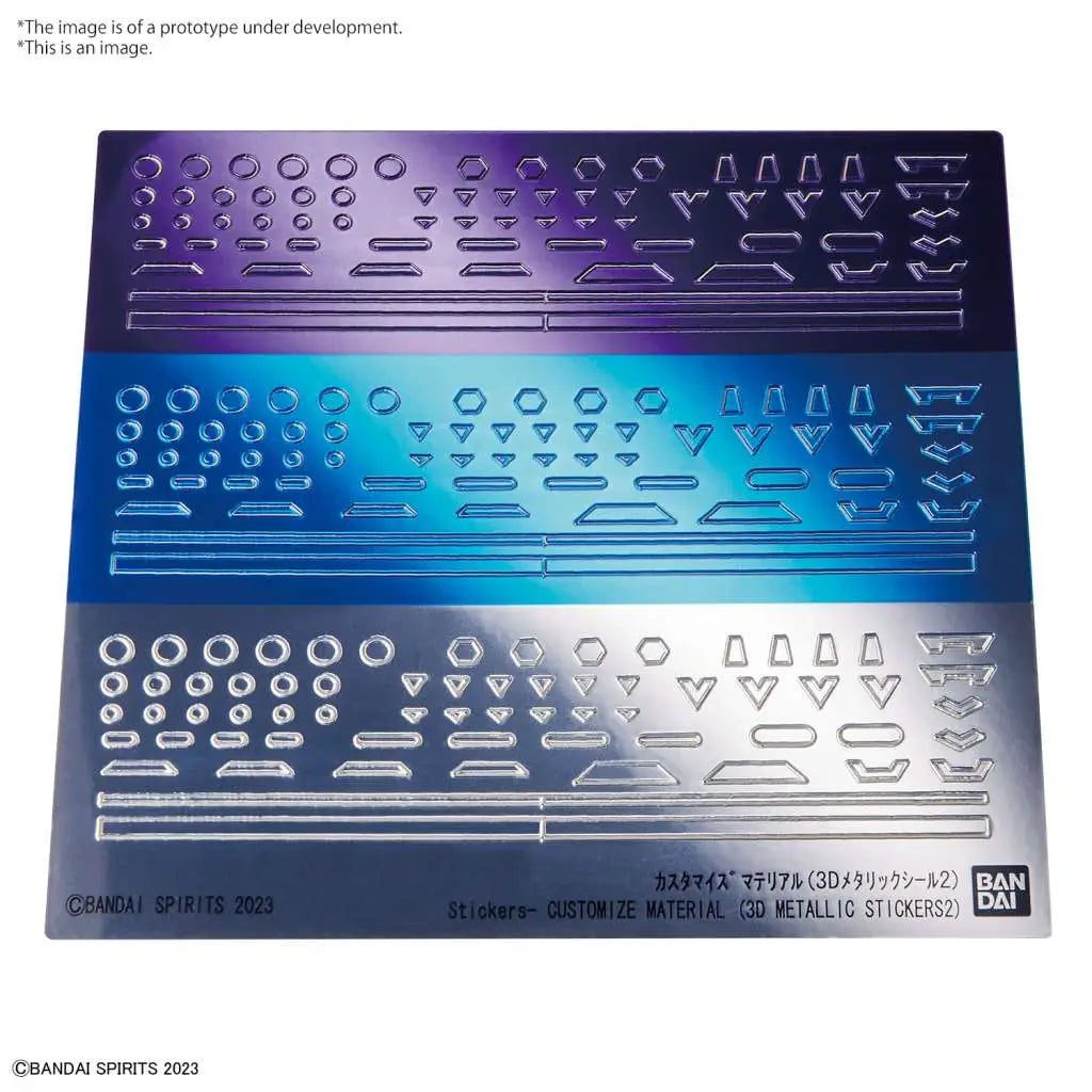 30MM CUSTOM MATERIAL 3D METALLIC STICKERS 2 Frikytopia
