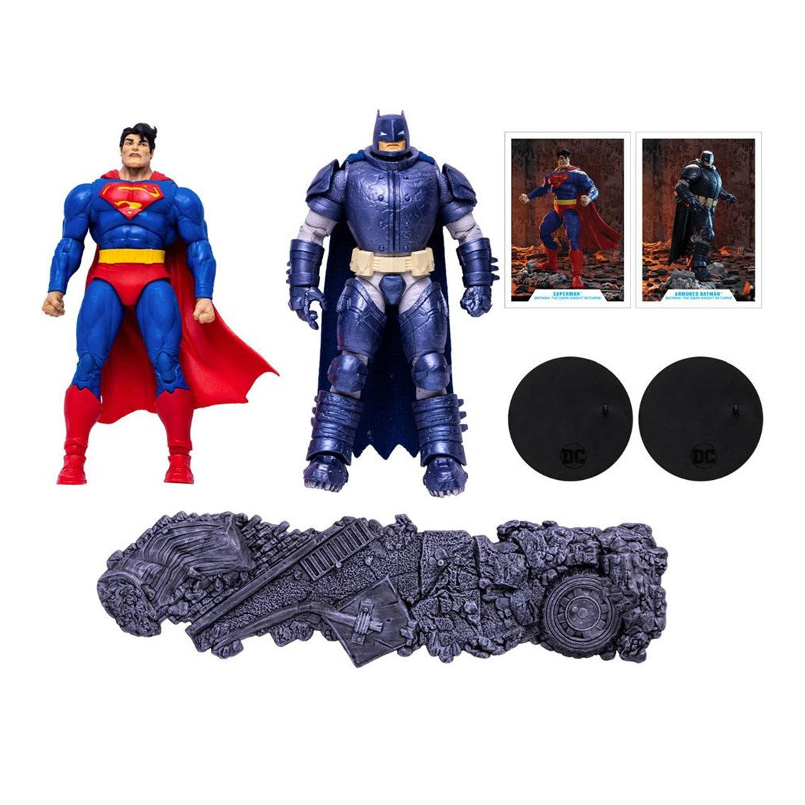 Pack 2 figuras mcfarlane toys collector multipack superman vs armored batman