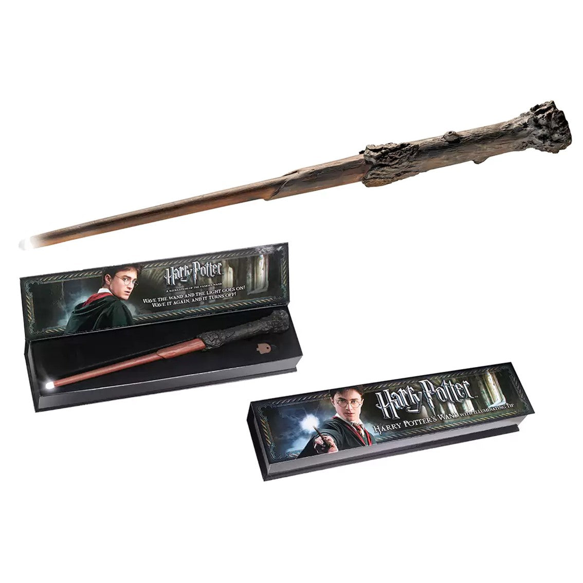 Varita magica luminosa the noble collection harry potter 35 cm