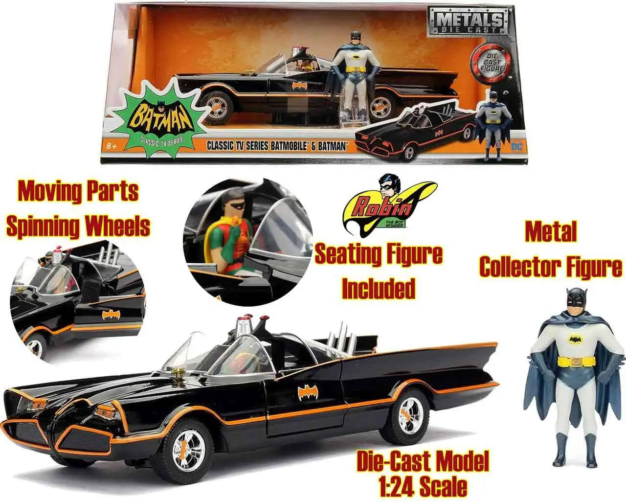 BATMAN 1966 BATMOBILE & BATMAN 1/24 DCM Frikytopia