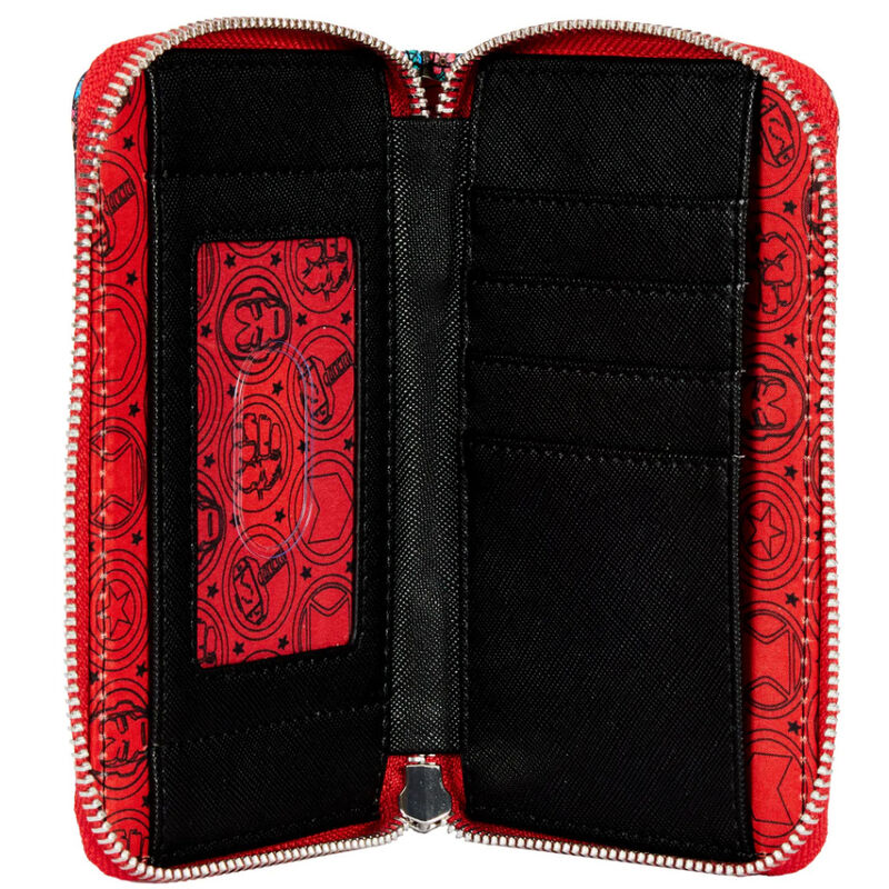 Cartera monedero loungefly funko marvel avengers tattoo zip around wallet