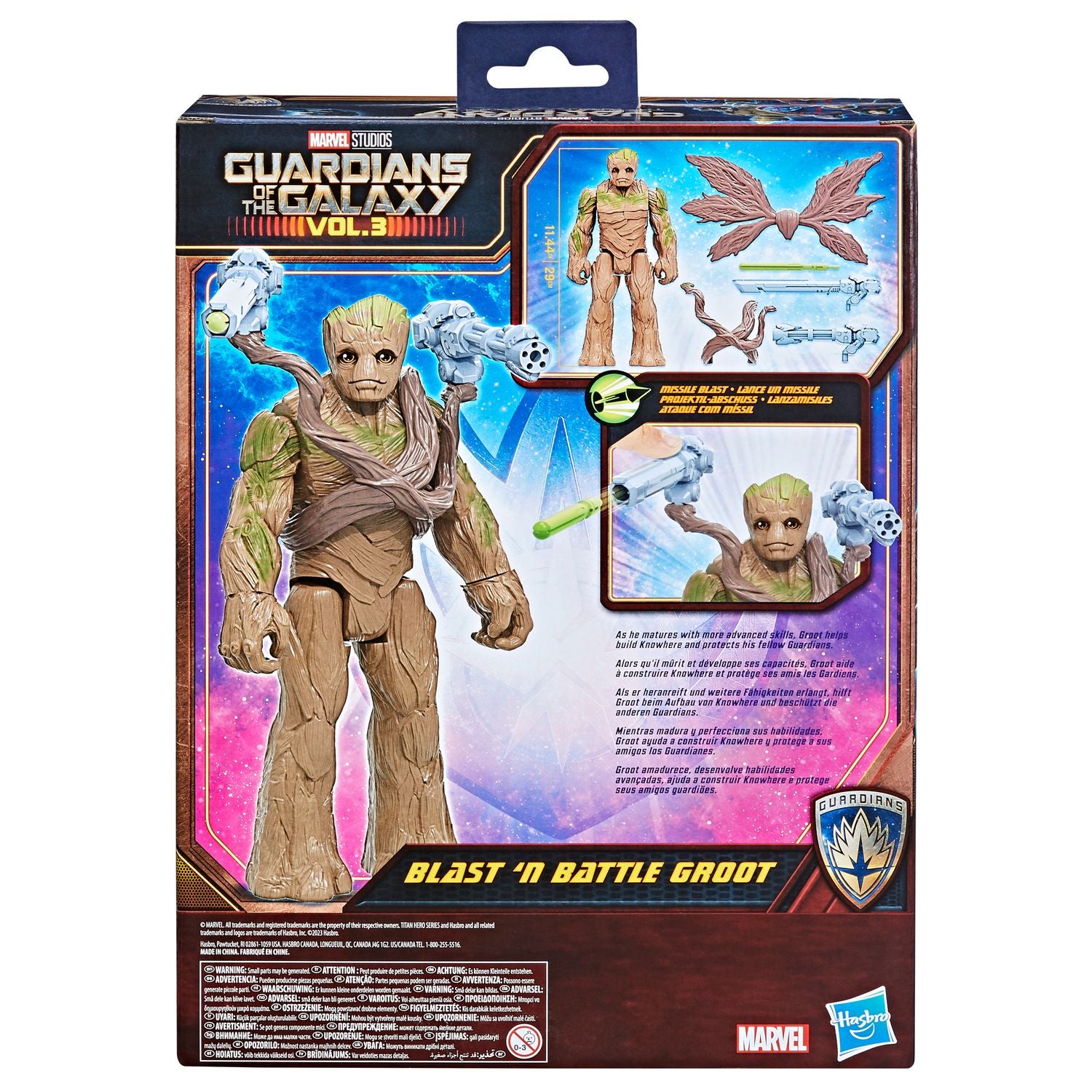 Figura hasbro marvel blast n battle guardianes de la galaxia groot