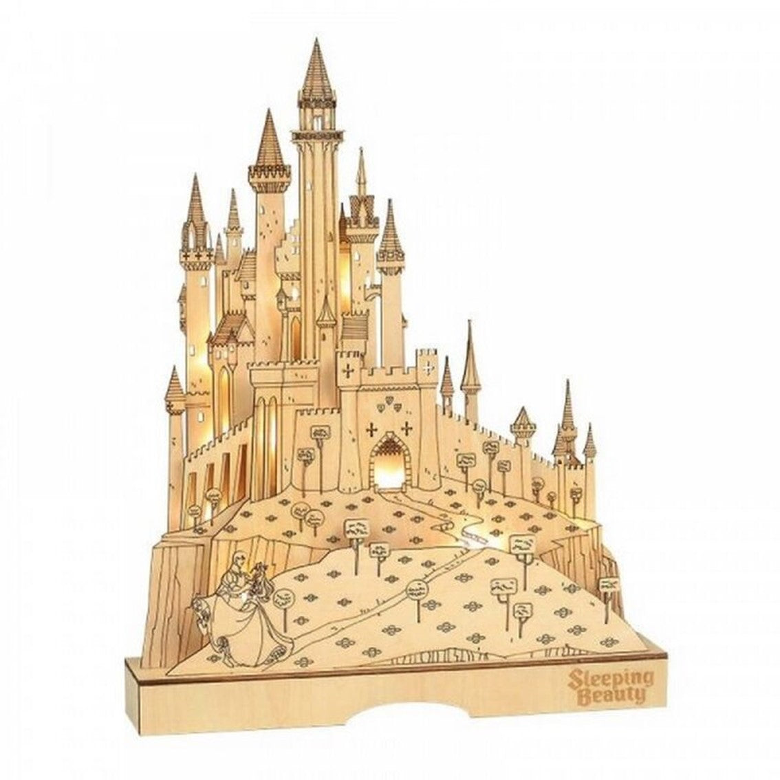 Figura replica enesco disney la bella durmiente castillo iluminado Frikytopia