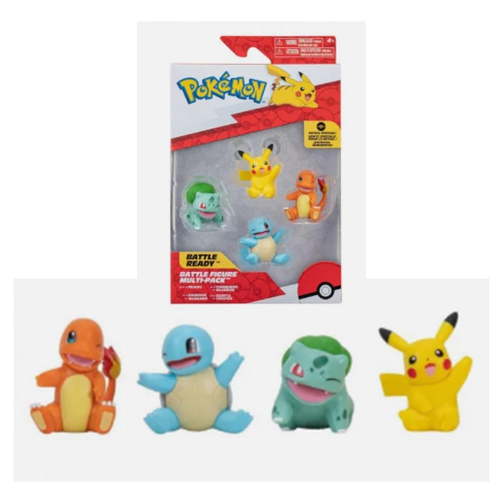 Pack 4 figuras pokemon iniciales de kanto Frikytopia