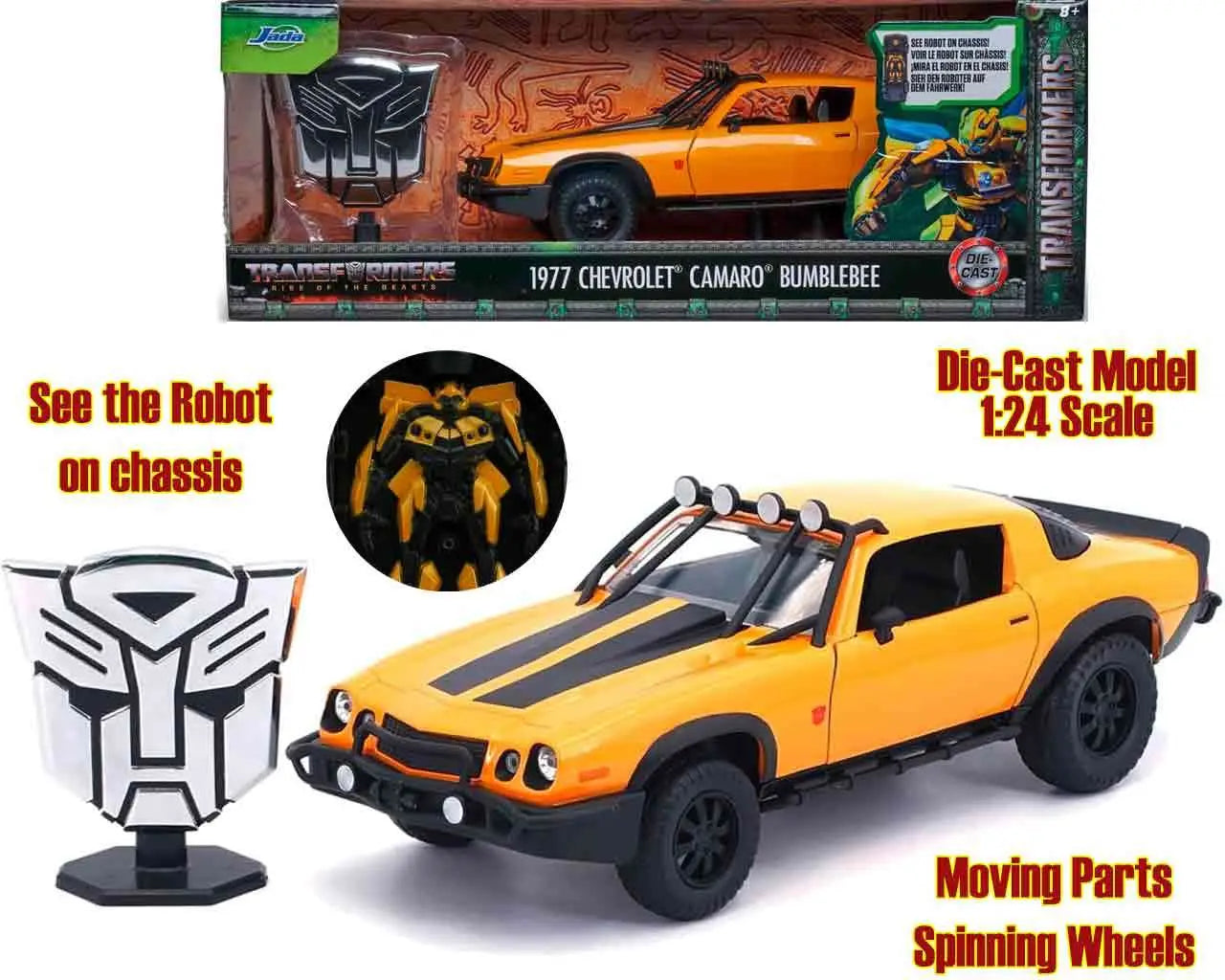 TRANSFORMERS RISE OF THE BEASTS 1977 CHEVROLET CAMARO BUMBLEBEE 1/24 DIE-CAST MODEL Frikytopia