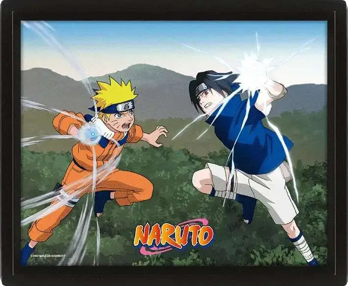 NARUTO A CLASH OF POWER 3D LENTICULAR Póster FRAMED Frikytopia