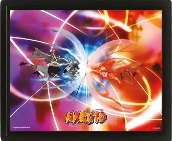 NARUTO A CLASH OF POWER 3D LENTICULAR Póster FRAMED