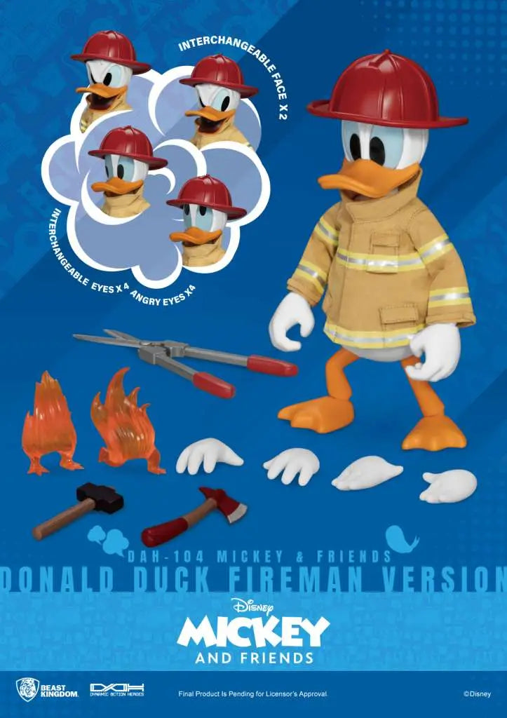 Mickey & Friends Figura Dynamic 8ction Heroes 1/9 Donald Duck Fireman Ver. 24 cm