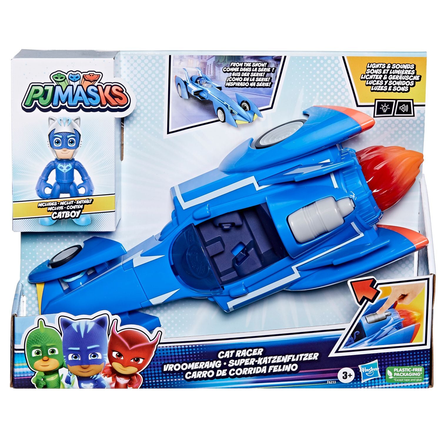 Figura hasbro gatomovil pj masks power heroes super gato movil