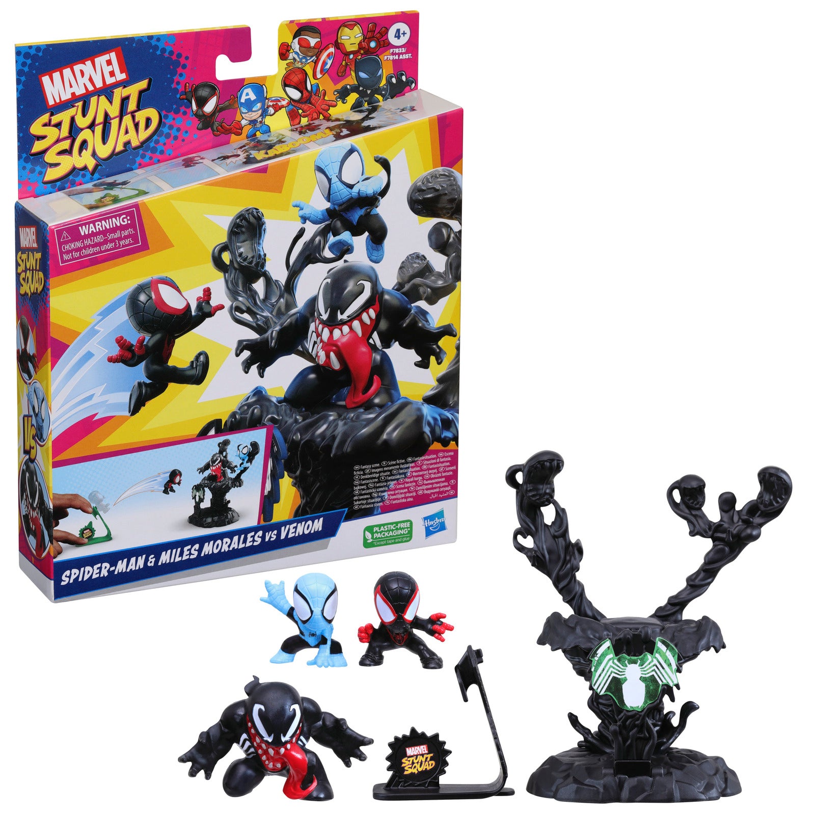 Set de juego hasbro marvel stunt squad villain knockdown spider man