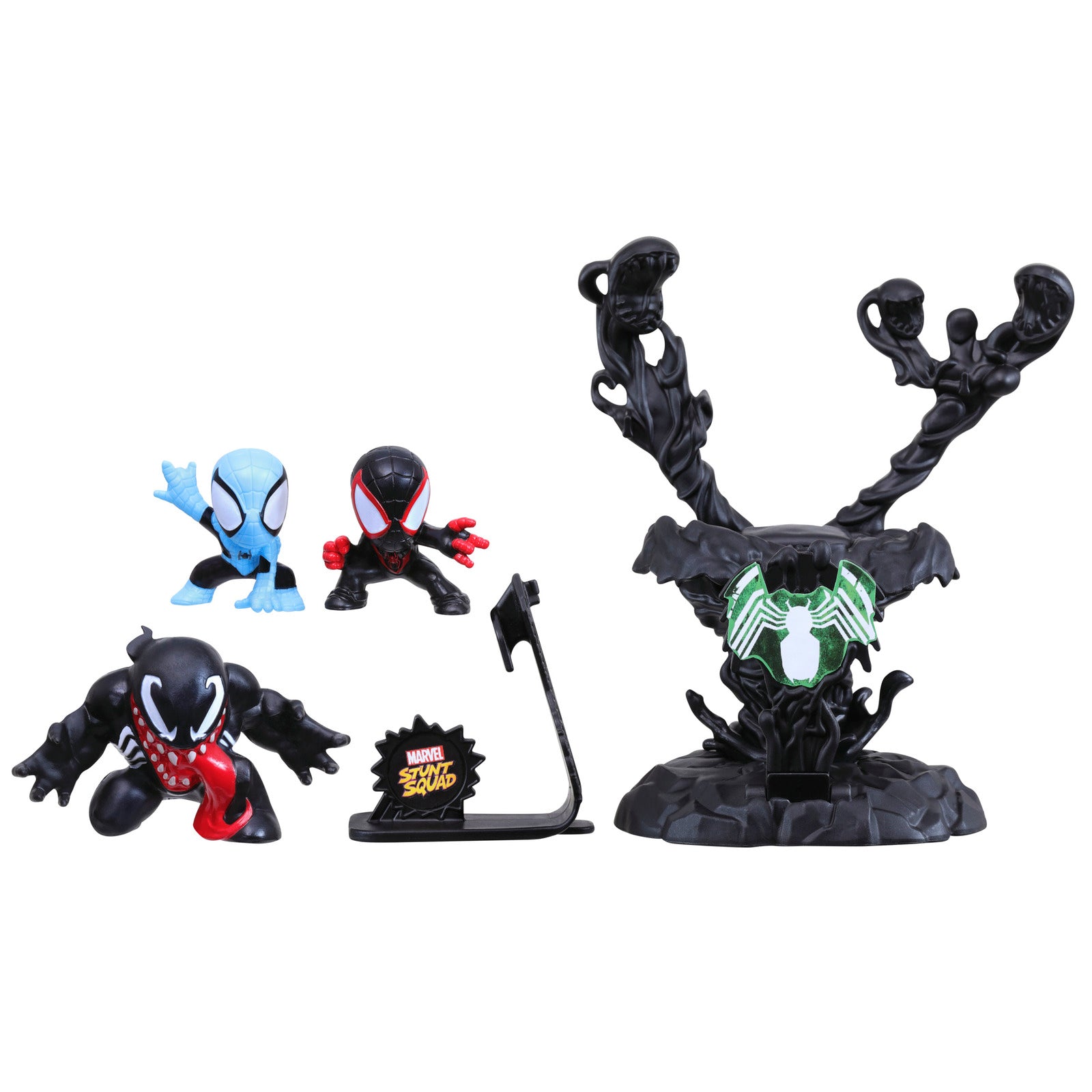 Set de juego hasbro marvel stunt squad villain knockdown spider man