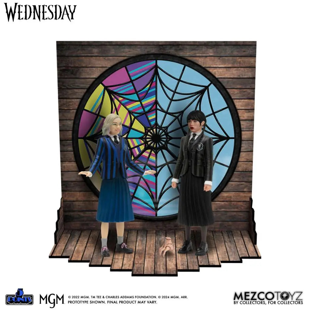 Pack 2 figuras mezco toyz wednesday 5 points wednesday & enid