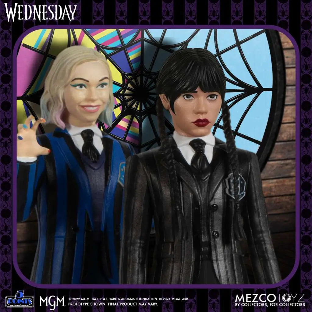 Pack 2 figuras mezco toyz wednesday 5 points wednesday & enid