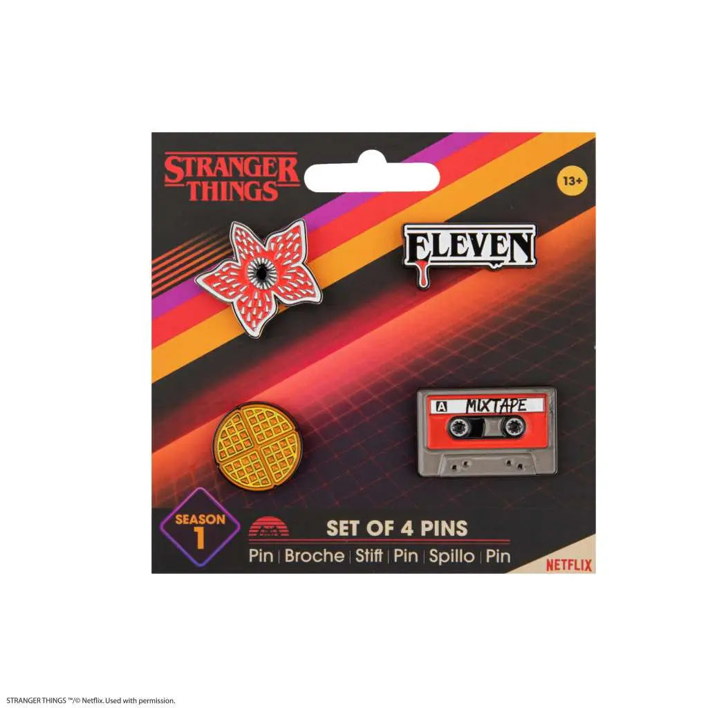 STRANGER THINGS SEASON 1 Pin SET (4) Frikytopia