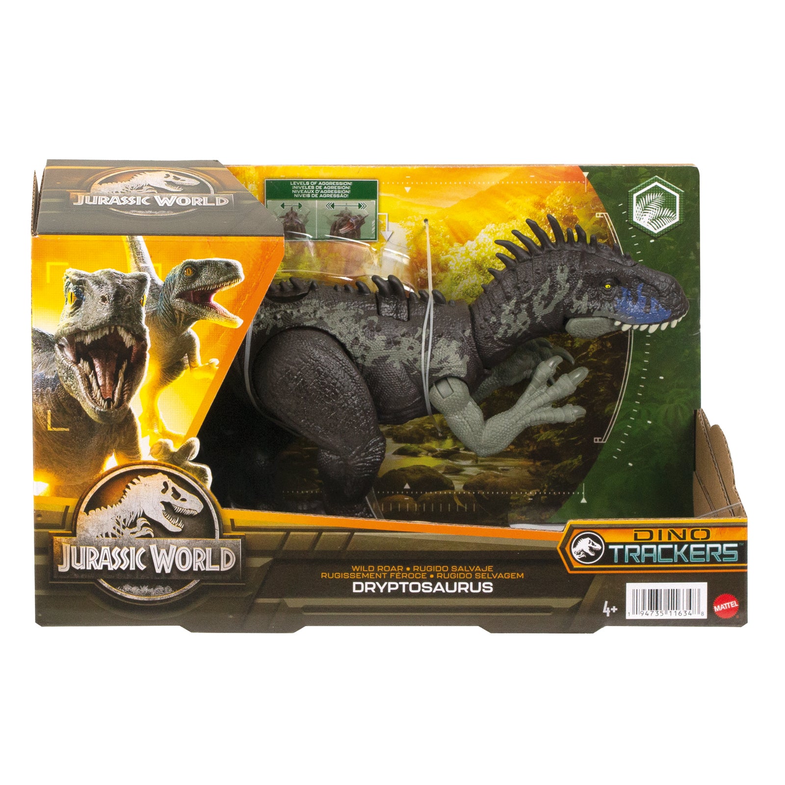 Figura mattel jurassic world wild roar dryptosaurus Frikytopia
