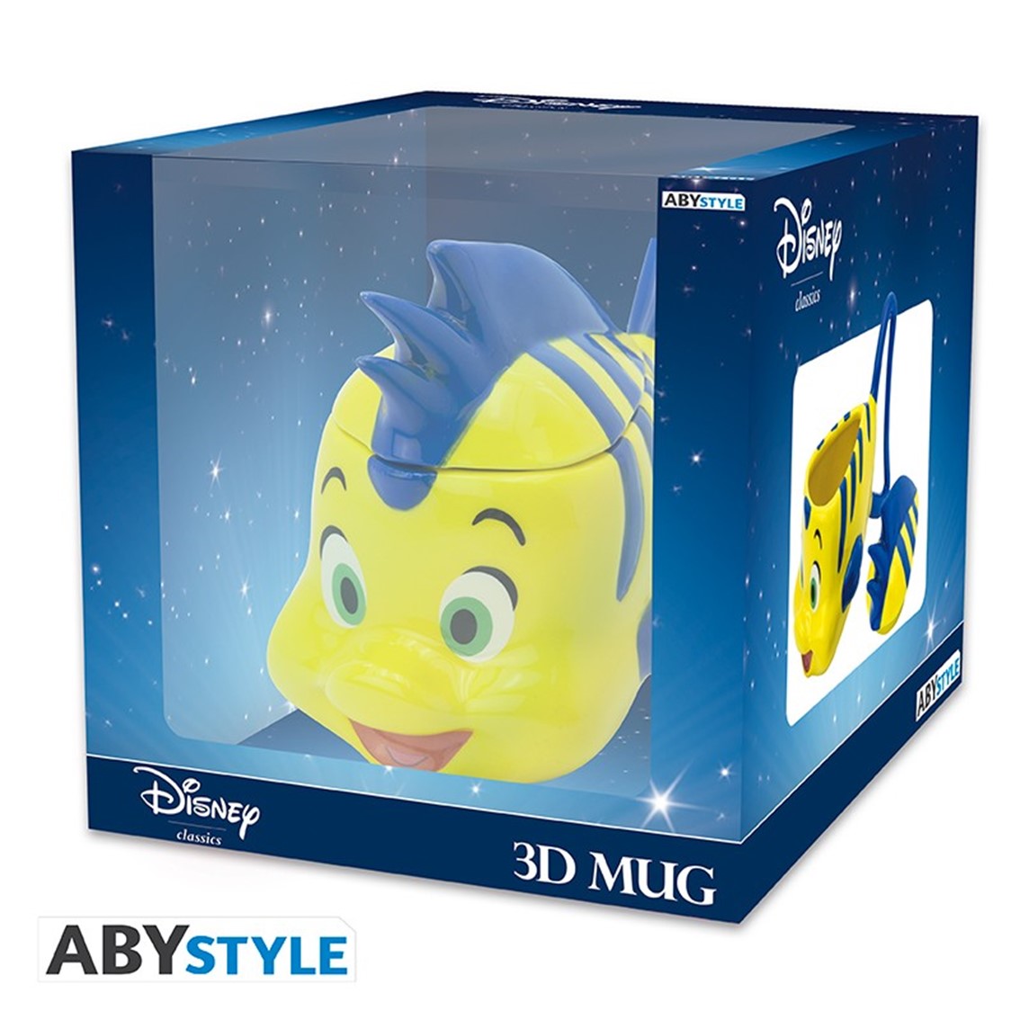 Taza 3d abystyle disney la sirenita flounder