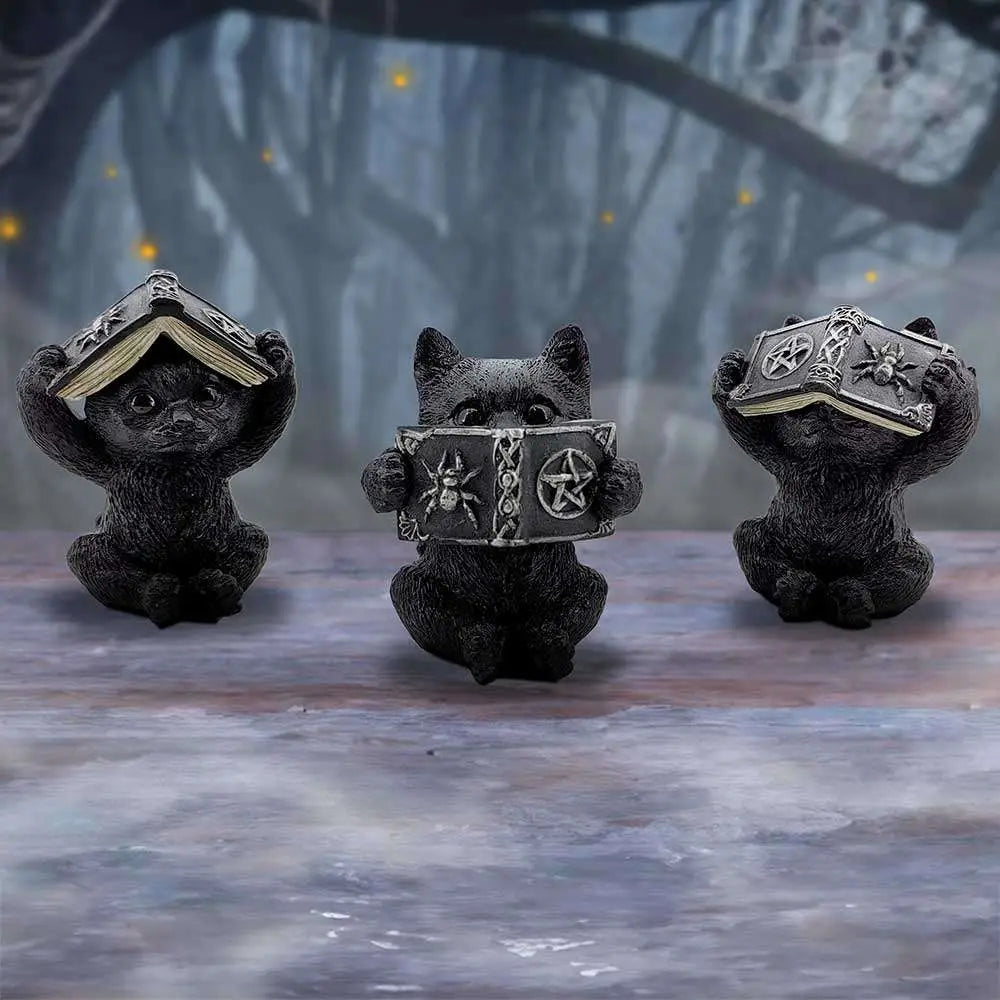 THREE WISE WITCHY BLACK SPELL CATS Frikytopia
