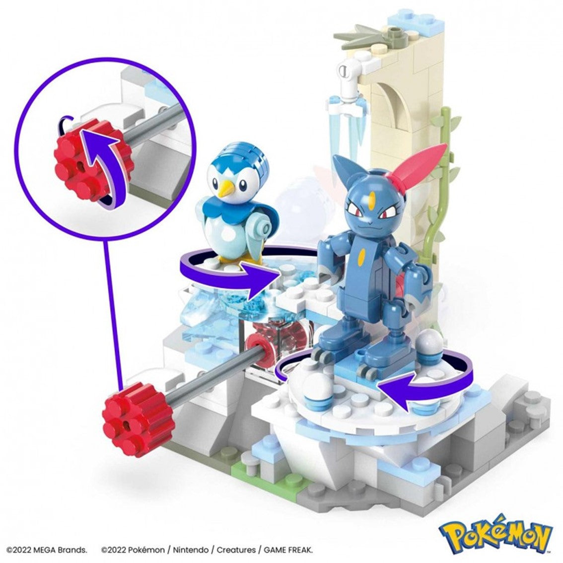 Figura mattel mega construx pokemon piplup sneasel se relajan