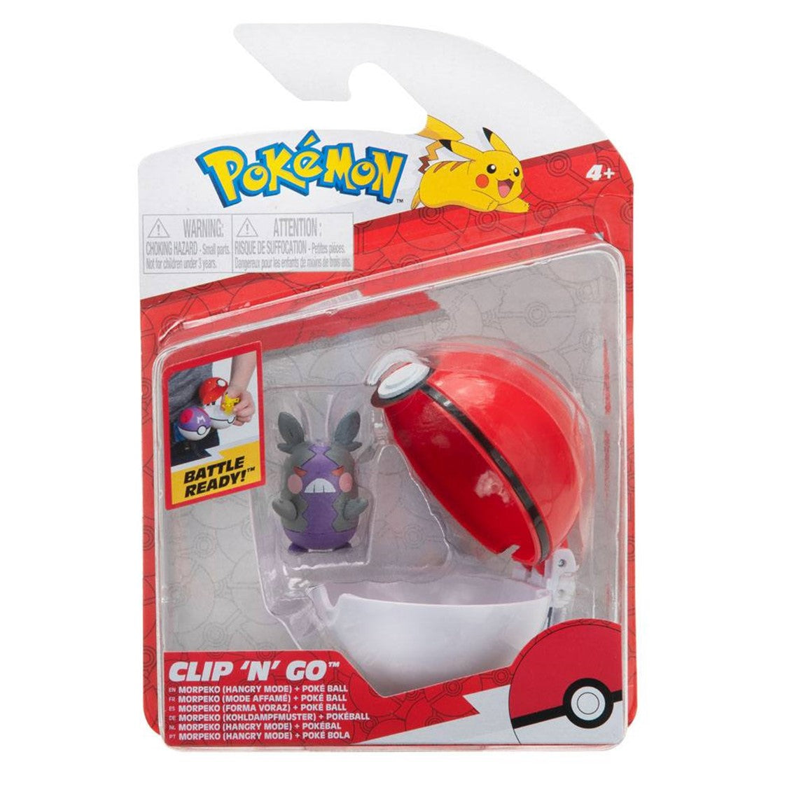 Pokeball jazwares pokemon clip n go morpeko pokebola