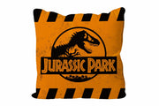 Cojin cuadrado caution naranja jurassic park
