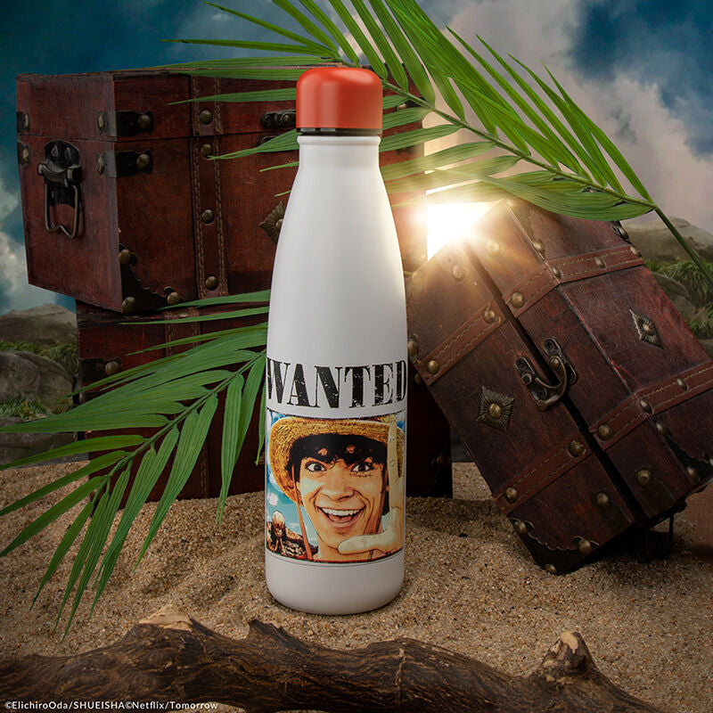 One Piece Botella Termo Wanted Pirata Luffy