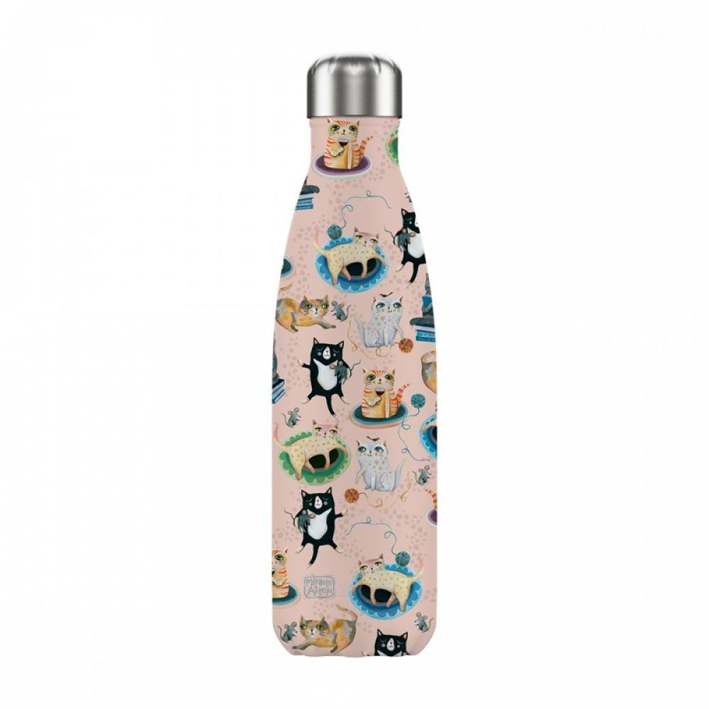 Botella isotermica enesco crazy cats gatos Frikytopia