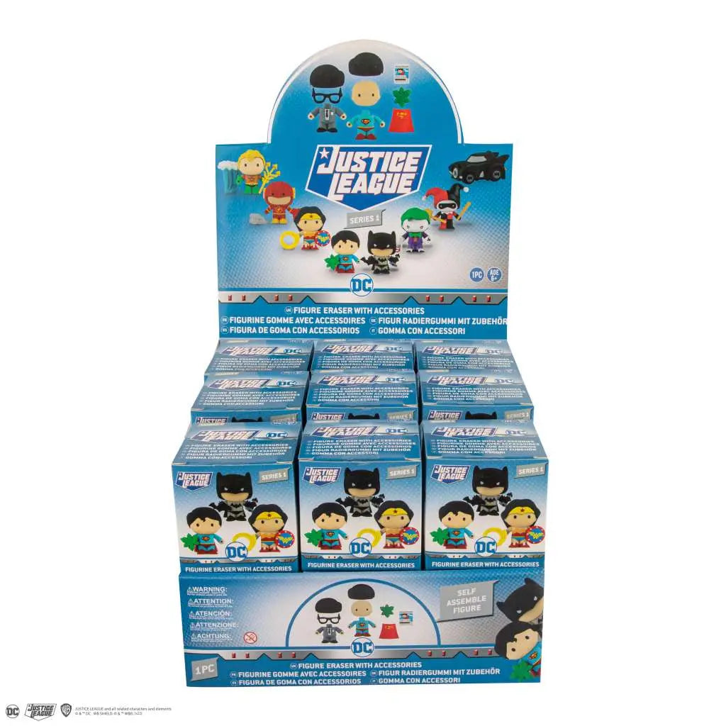 DC COMICS JUSTICE LEAGUE ERASERS MYSTERY DISPLAY Caja (24) Frikytopia