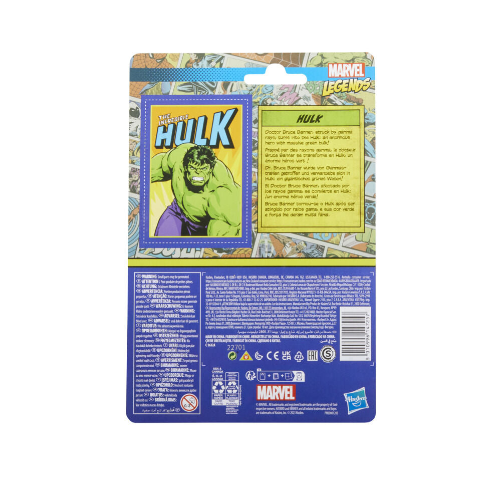 Figura hasbro marvel legends hulk coleccion retro 375