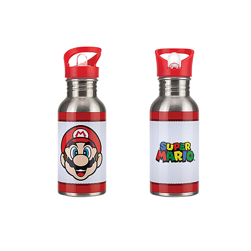 Botella metalica con pajita paladone super mario 500 ml Frikytopia