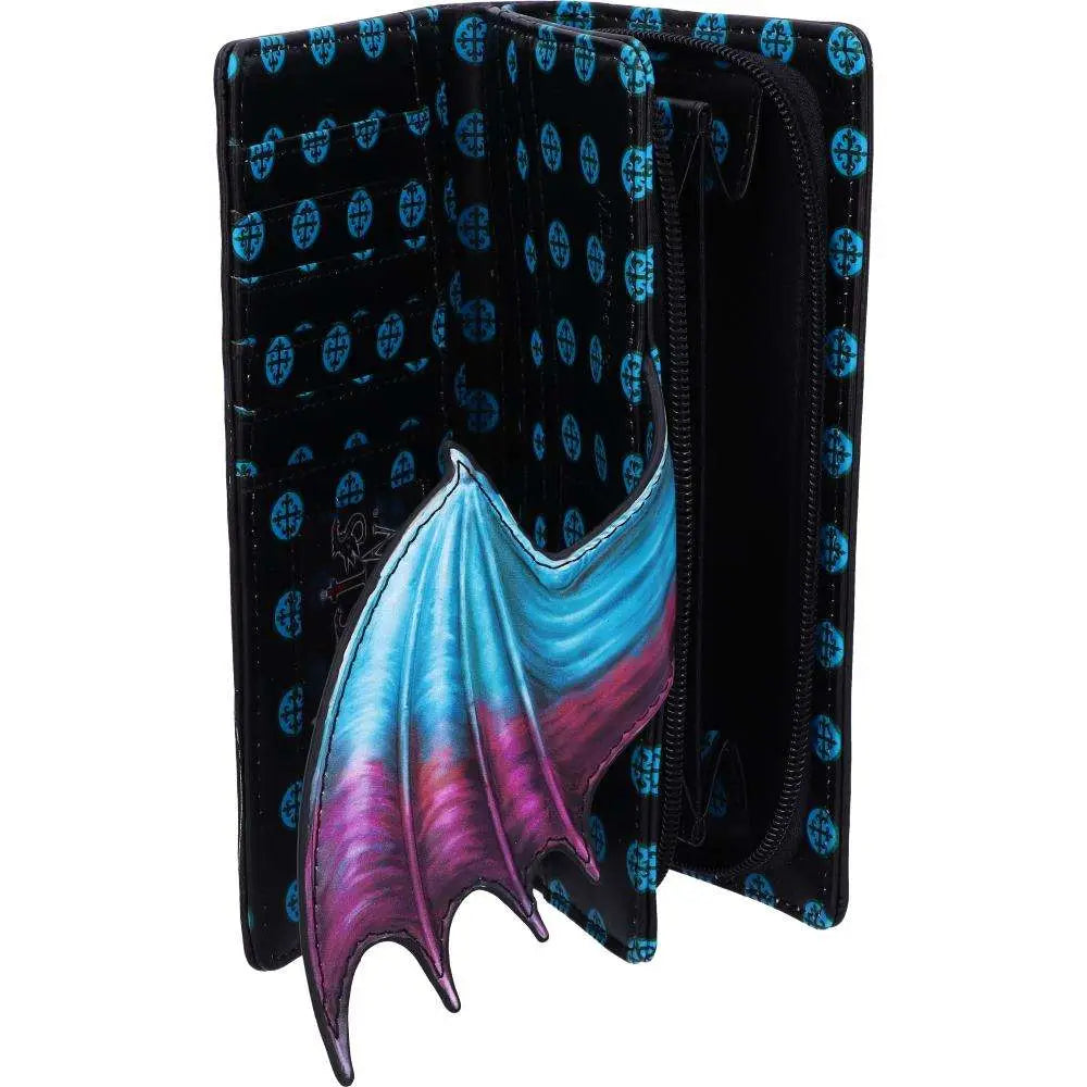 DRAGON TAKE FLIGHT BLUE EMBOSSED Cartera