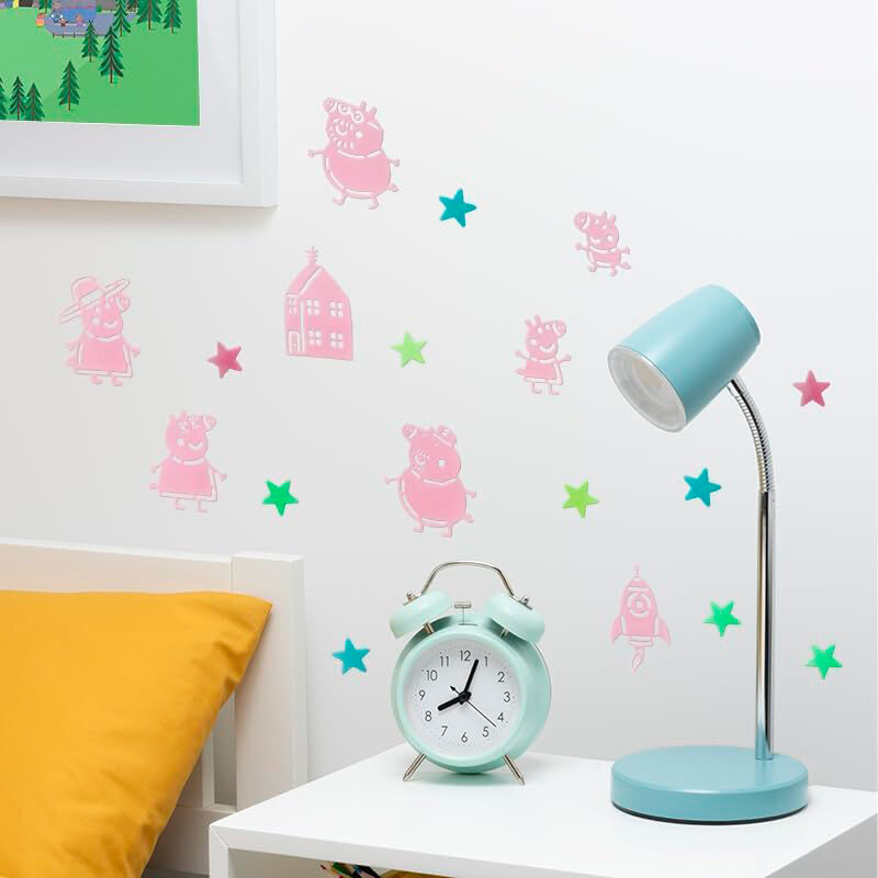 Vinilo decorativo paladone peppa pig brilla en la oscuridad