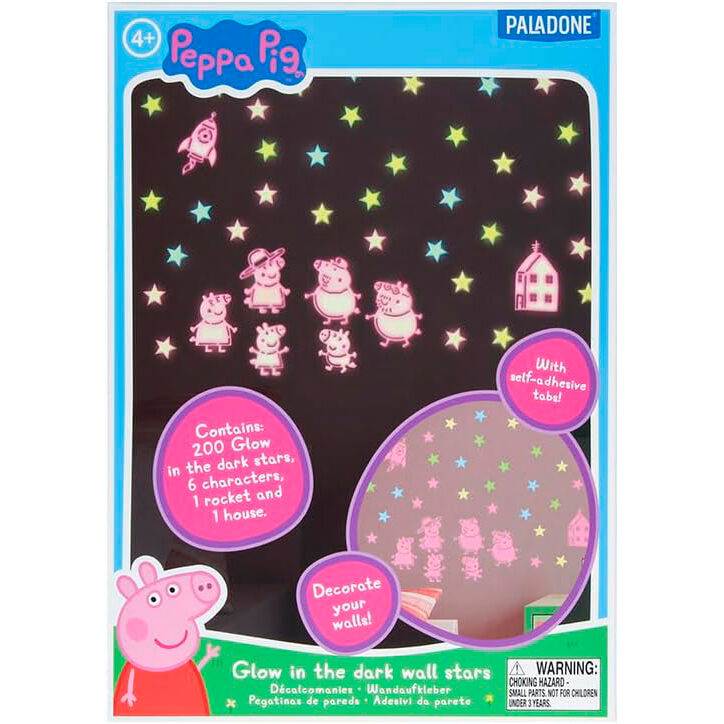Vinilo decorativo paladone peppa pig brilla en la oscuridad