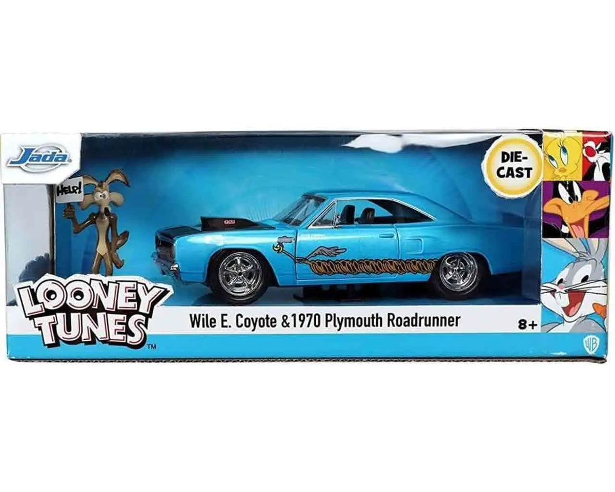 LOONEY TOONES 1970 PLAYMOUTH ROADRUNNER & COYOTE 1/24 DIE-CAST MODEL