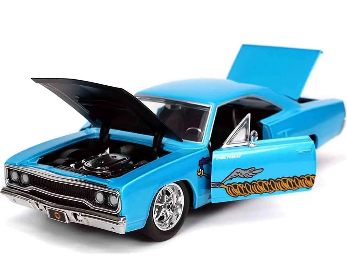 LOONEY TOONES 1970 PLAYMOUTH ROADRUNNER & COYOTE 1/24 DIE-CAST MODEL