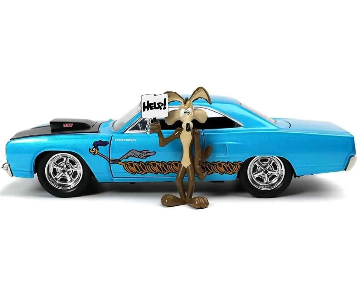 LOONEY TOONES 1970 PLAYMOUTH ROADRUNNER & COYOTE 1/24 DIE-CAST MODEL