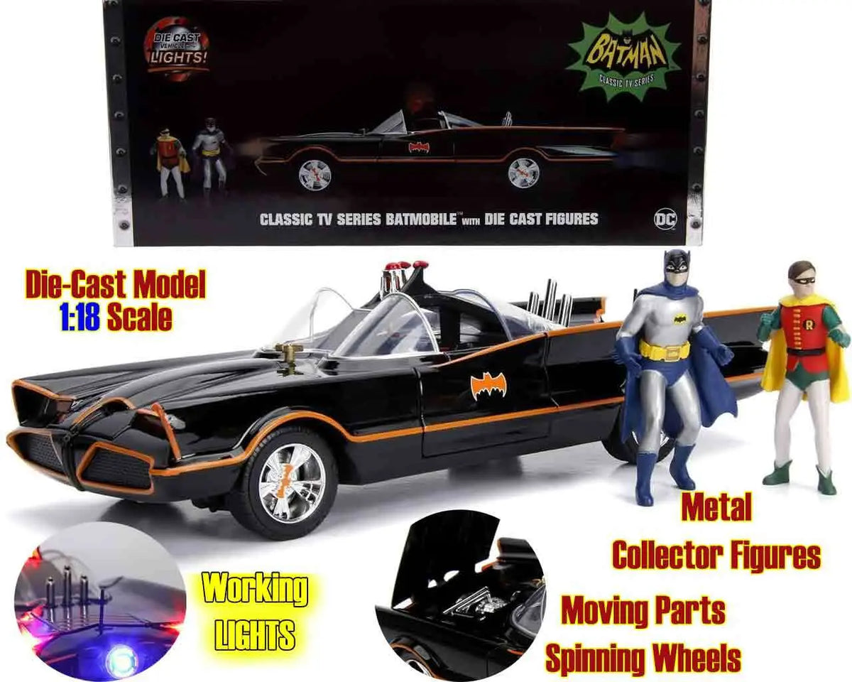 BATMAN 1966 BATMOBILE BATMAN & ROBIN DIE CAST MODEL 1/18 LIMITED EDITION Frikytopia