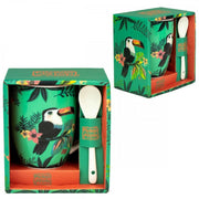 Taza de ceramica con cuchara enesco tucan