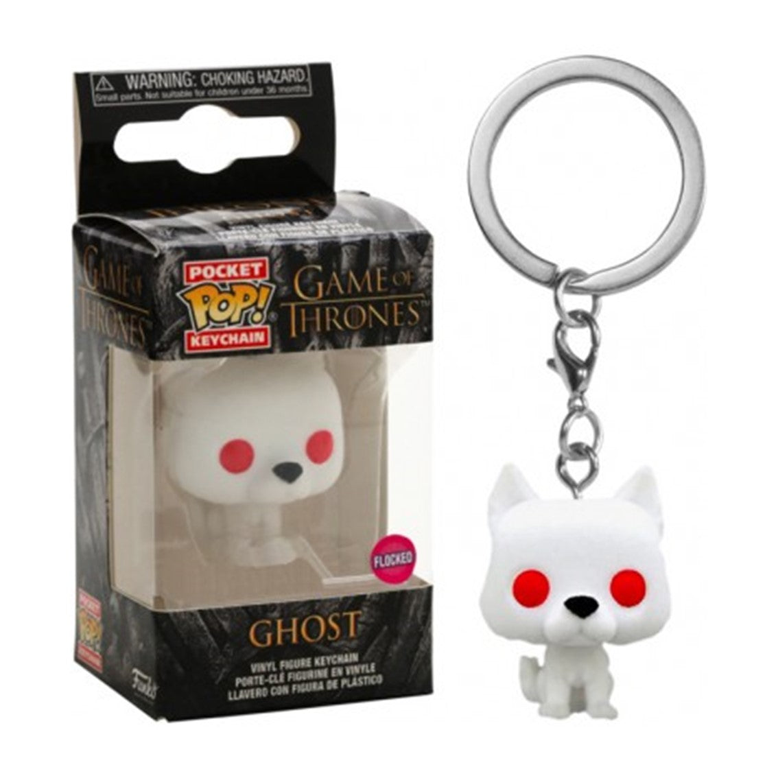 Funko pop keychain juego de tronos fantasma terciopelo flocked