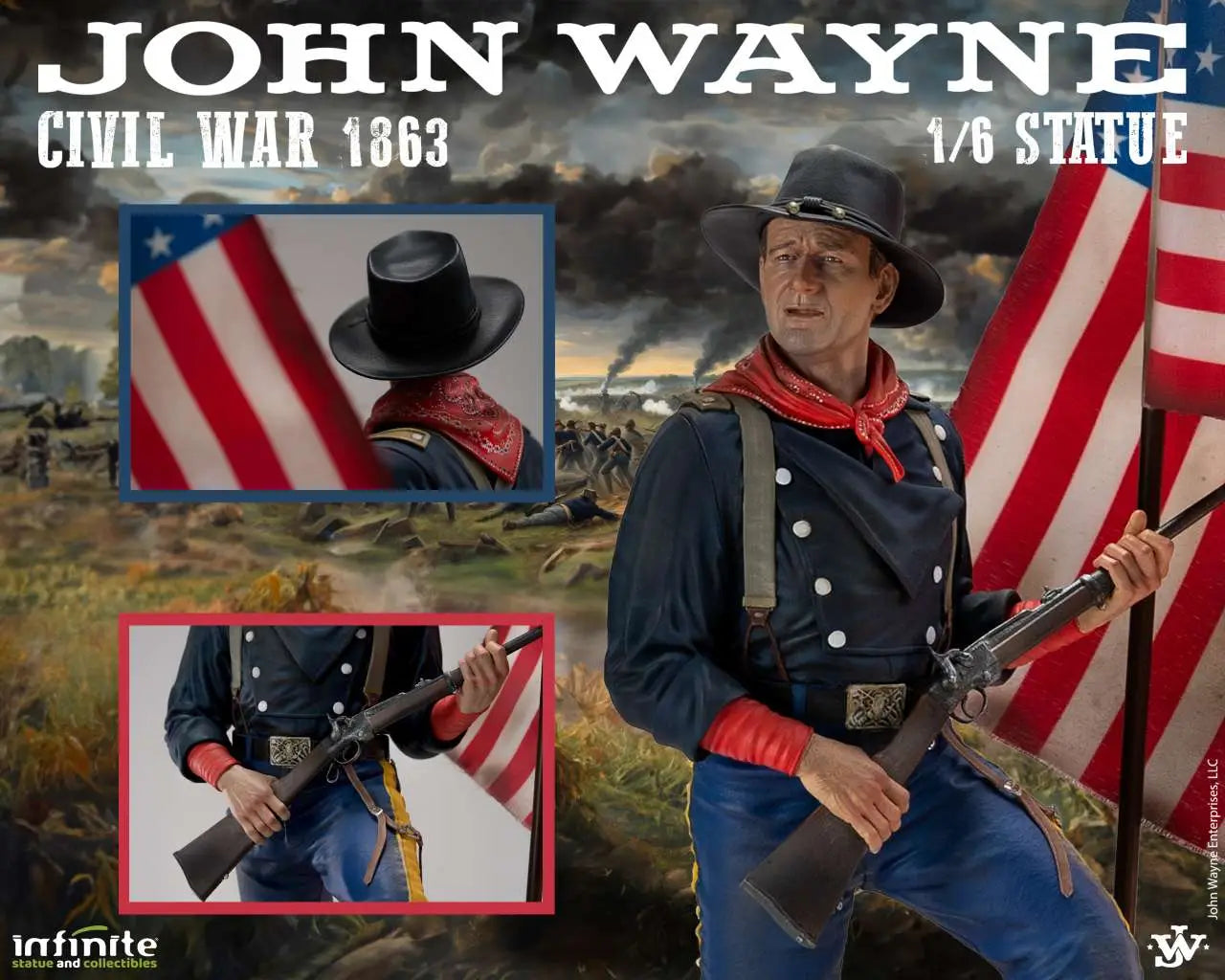 JOHN WAYNE CIVIL WAR 1863 1/6 Estatua