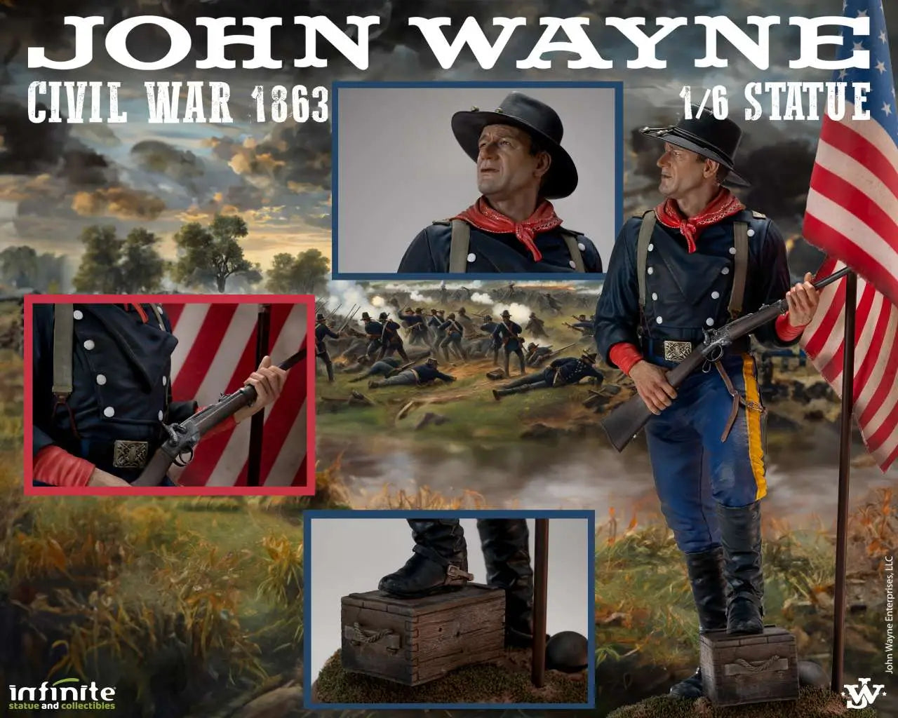 JOHN WAYNE CIVIL WAR 1863 1/6 Estatua