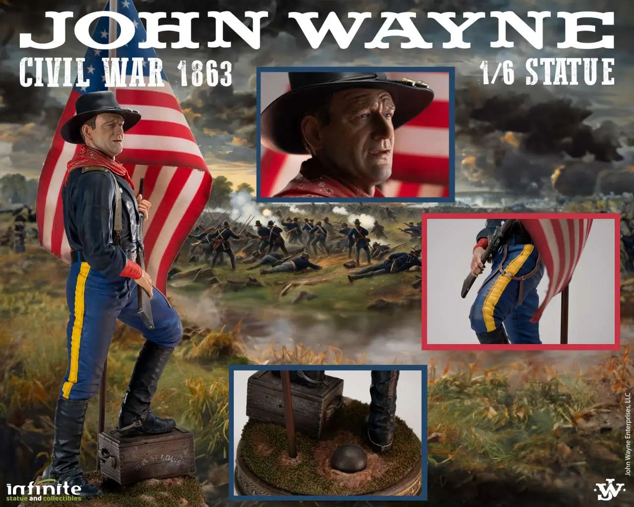 JOHN WAYNE CIVIL WAR 1863 1/6 Estatua