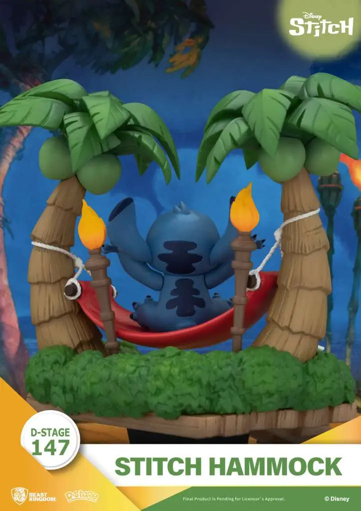 Lilo & Stitch Diorama PVC D-Stage Stitch Hammock 13 cm