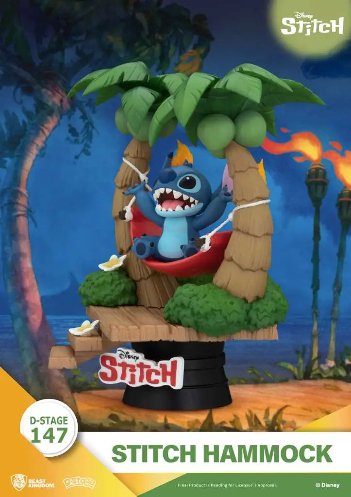 Lilo & Stitch Diorama PVC D-Stage Stitch Hammock 13 cm