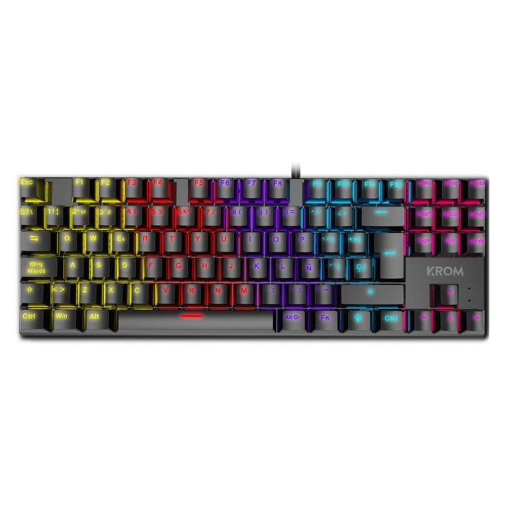 Teclado gaming krom kasic tkl rainbow rgb red switch usb Frikytopia