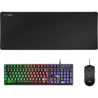 Kit teclado + raton mars gaming mcpx rgb negro + alfombrilla Frikytopia