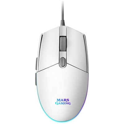 Raton mars gaming mmgw optico usb 6 botones 3200ppp rgb blanco Frikytopia