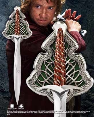 Replica espada de acero the noble collection el hobbit bilbo baggin dardo tama�o real 55 cm