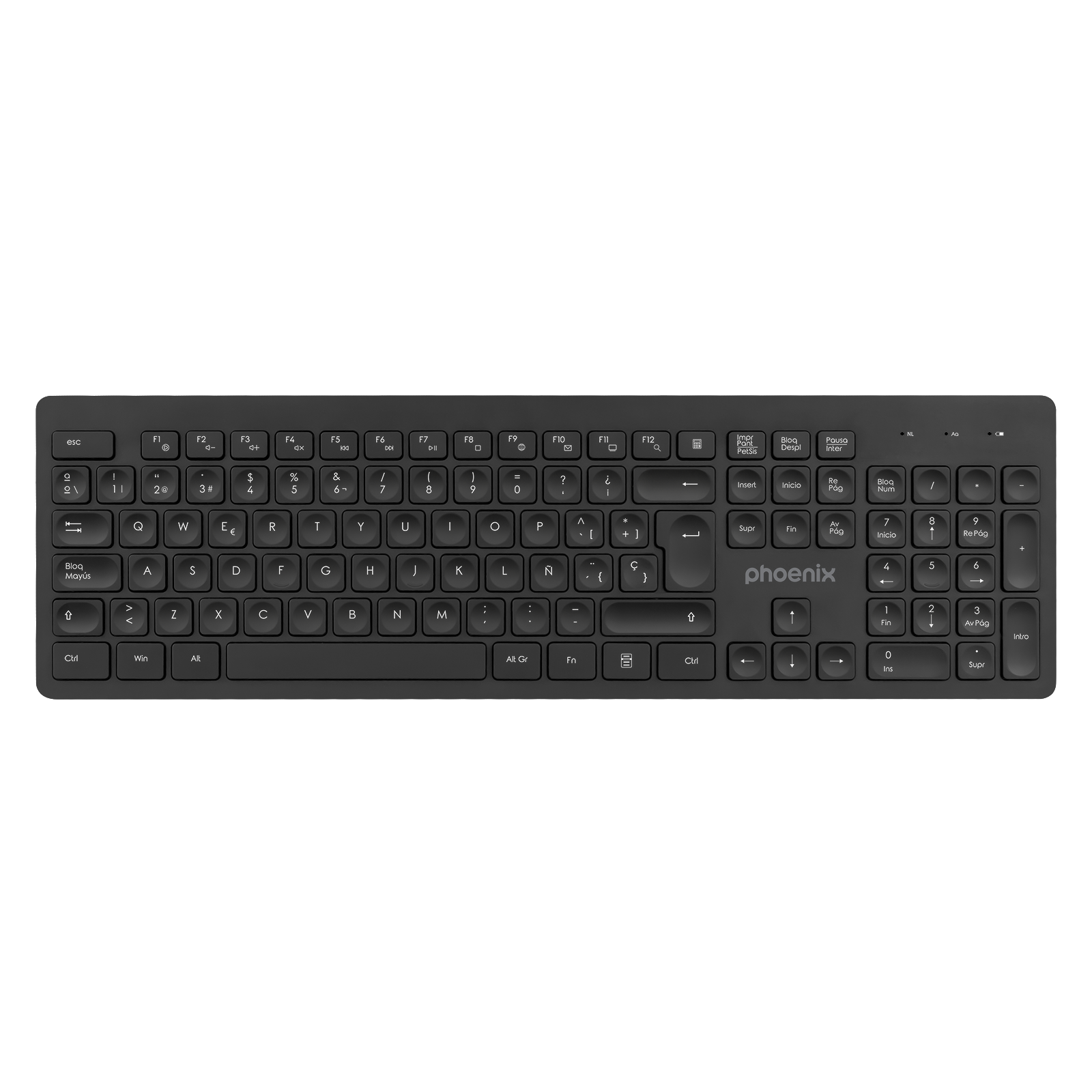 Teclado inalambrico qwerty phoenix k200 negro delgado Frikytopia