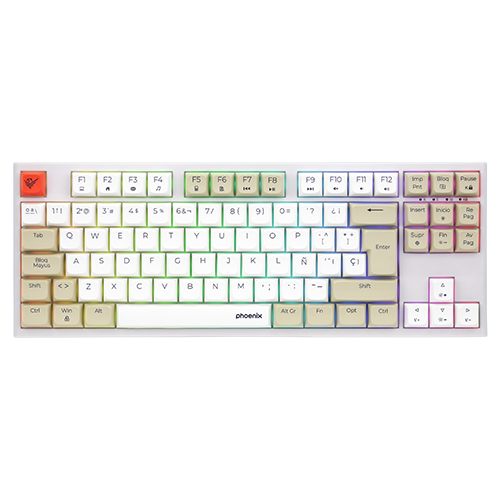 Teclado gaming royal pbt mecanico blanco Frikytopia