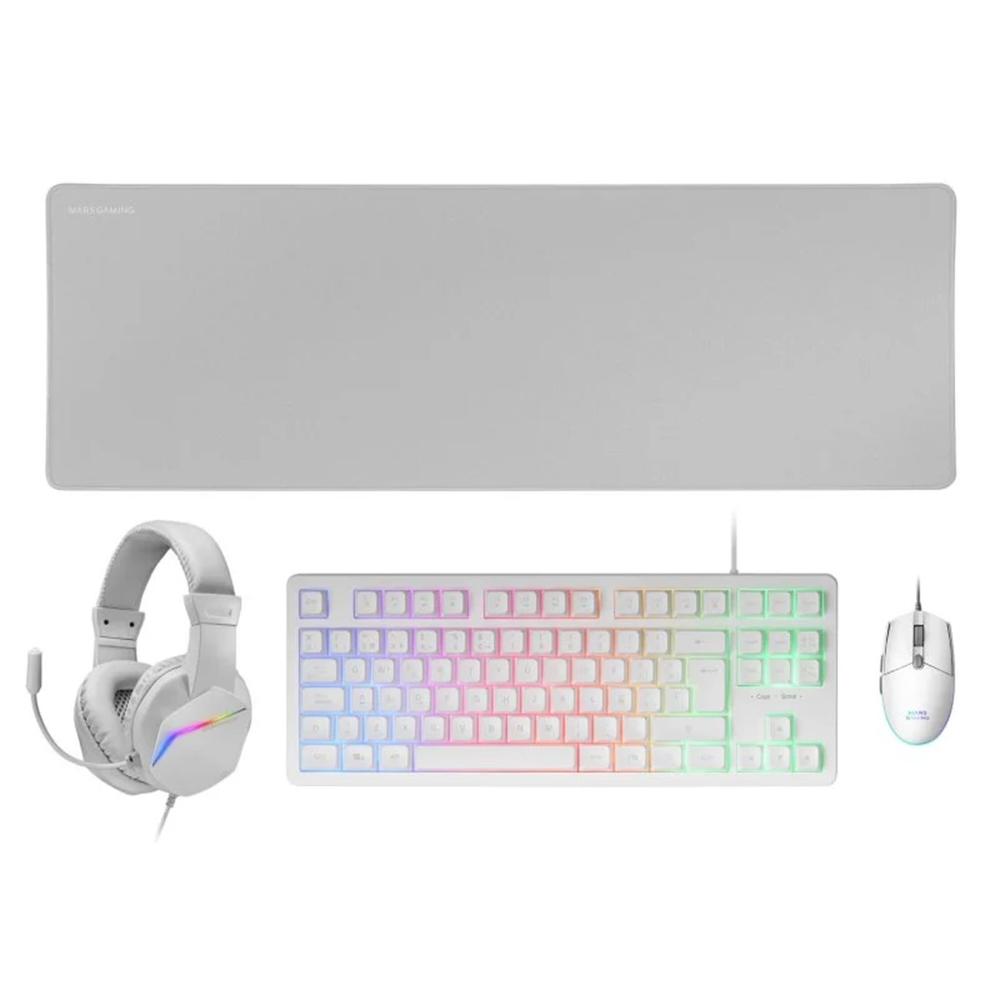 Combo mars gaming mcp - rgb3w 4 en 1 blanco Frikytopia